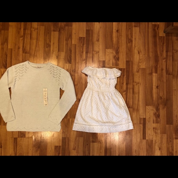 Woman’s “Express” Cream and Gold Mini Dress - Picture 5 of 7